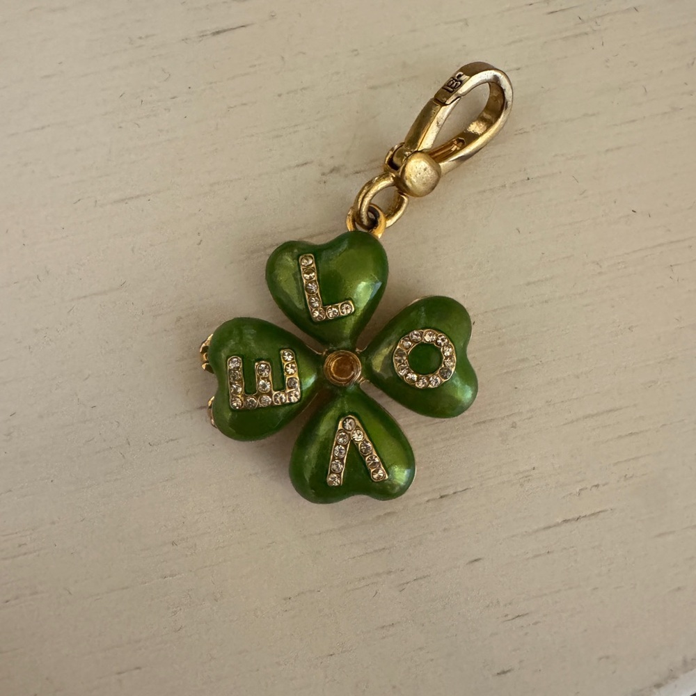 Juicy Couture Green Clover LOVE Charm Pendant